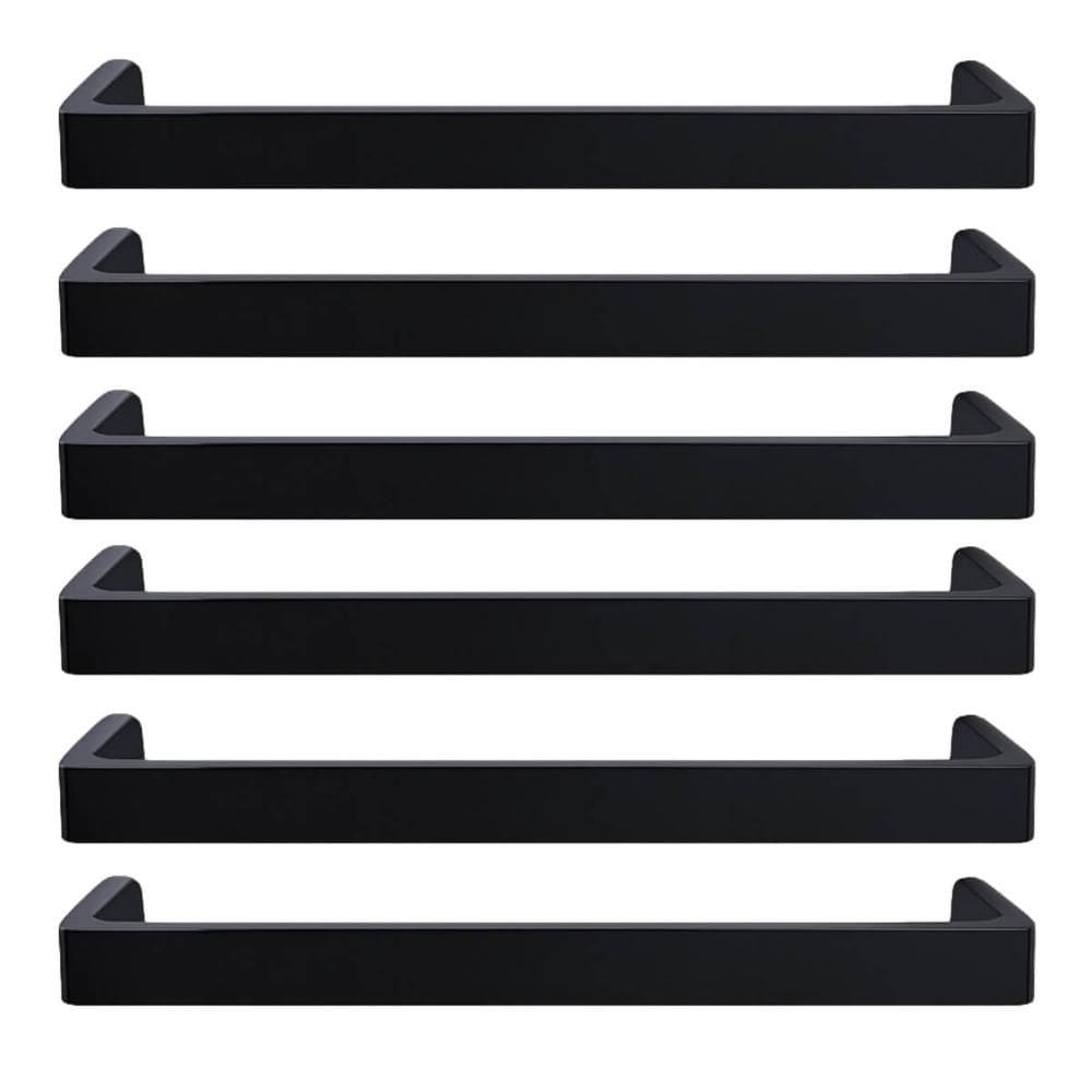 Kit 6 Puxadores Alça Piauí 16cm Preto Fosco Torralba Sobrepor Móveis Planejados Armários