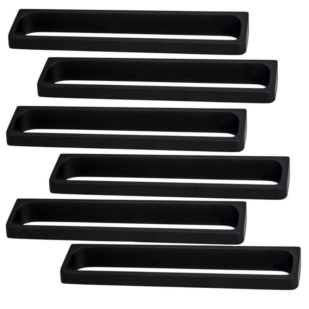 Conjunto 6 Puxadores Toulon 2544 Preto Fosco para Móveis Armários Gavetas Torralba