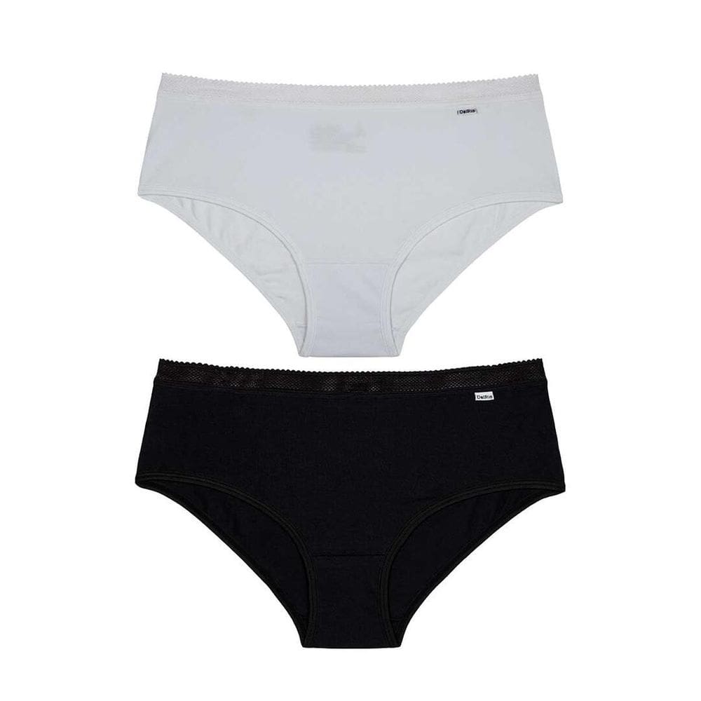 Kit Calcinha Feminina 2 Peças Del Rio Cós Largo Cotton Algodão