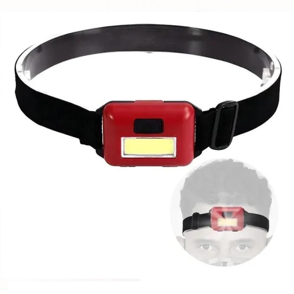 Lanterna Cabeca Multiuso Bike Led Trilha Camping Farol Sinalizador Corrida Capacete Vermelha