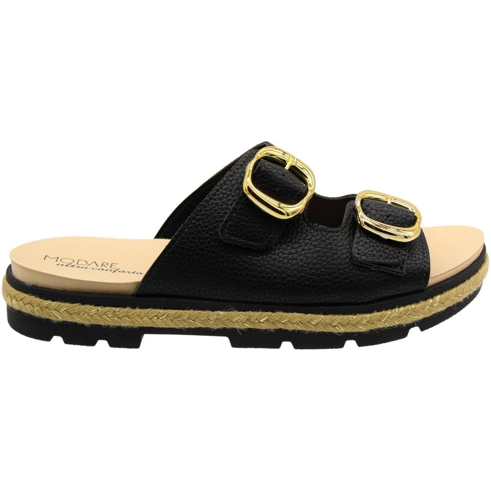 Tamanco Plataforma Baixa Slide Modare Ultra Conforto Fivela Entressola Tramada Feminino