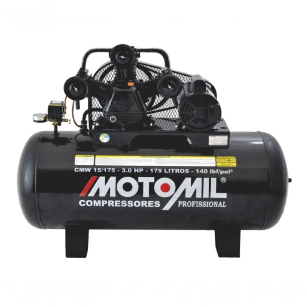 Compressor 140lbs 3hp Monofásico 127- Cmw-15-175 Motomil 220V