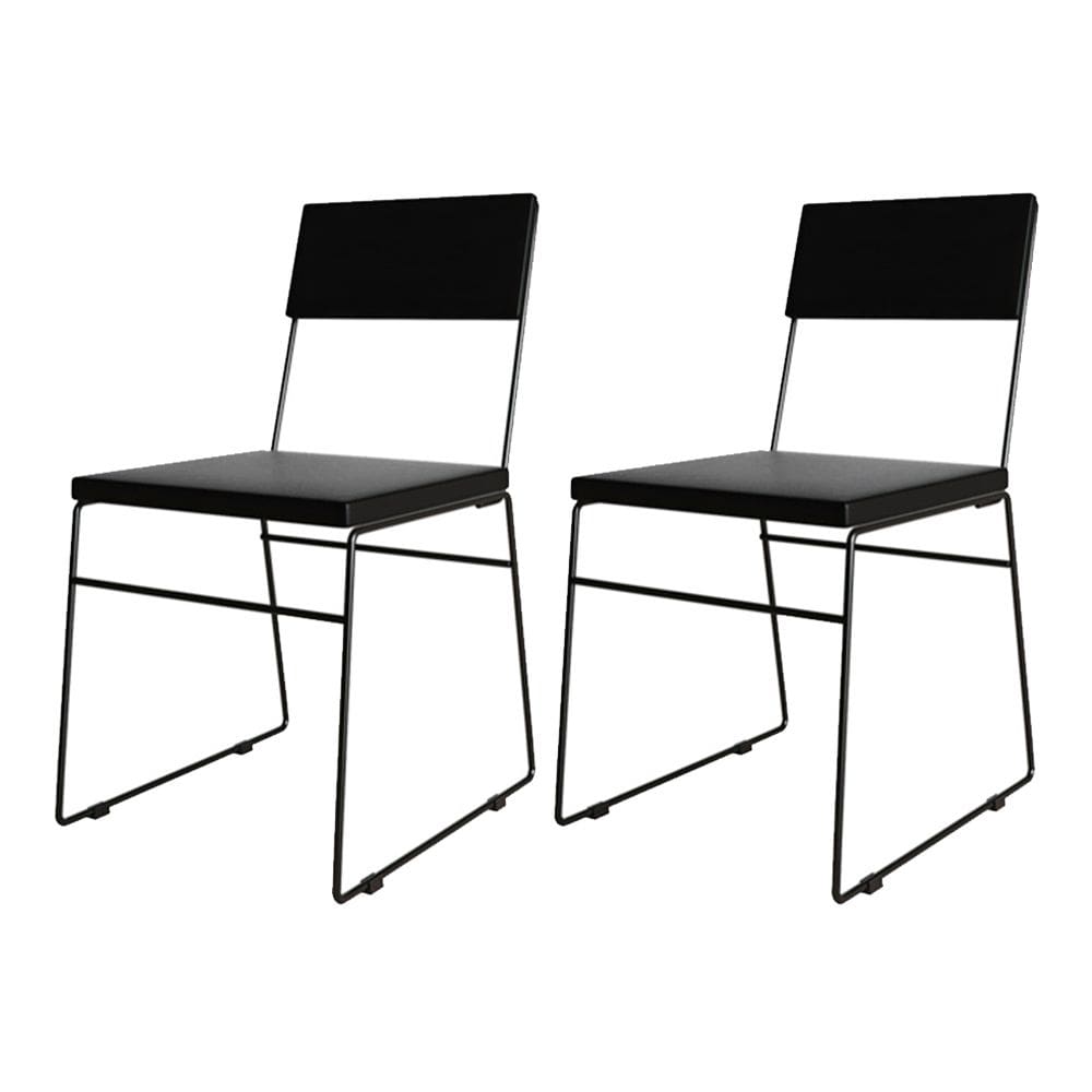 Kit 2 Cadeiras de Jantar Málaga Assento Corino Preto