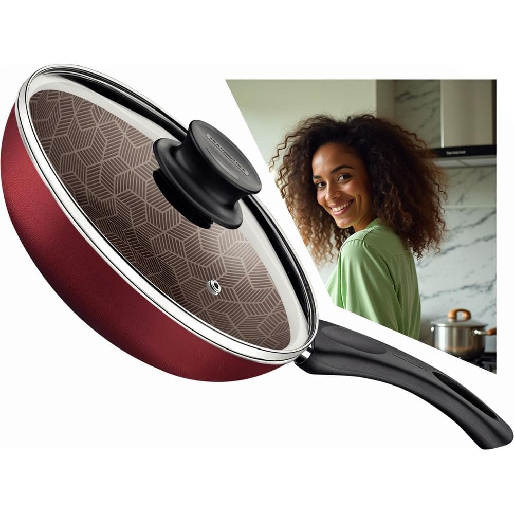 Frigideira Funda Tramontina Paris 26cm Alumínio Tampa de Vidro Antiaderente Starflon Max 2,9L