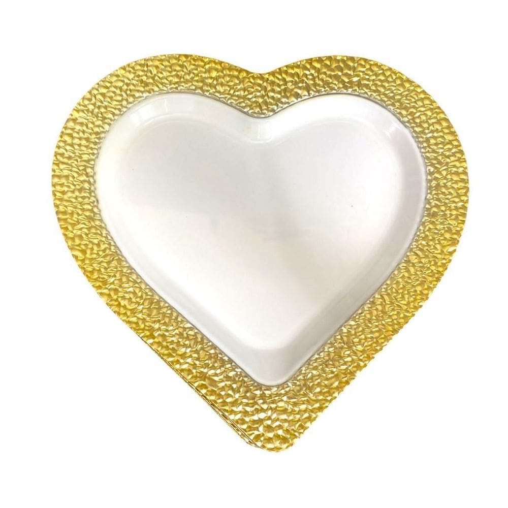 Pratos Descartáveis Luxo Dourado Borda Vazada - 6 Unidades