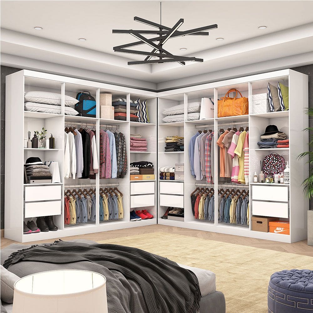 Closet Casal Duplo Rubi 8 Gavetas Carioca Móveis