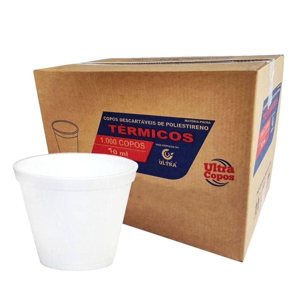 Copo De Isopor Descartável Térmico 70Ml Branco 1Cx C/1000