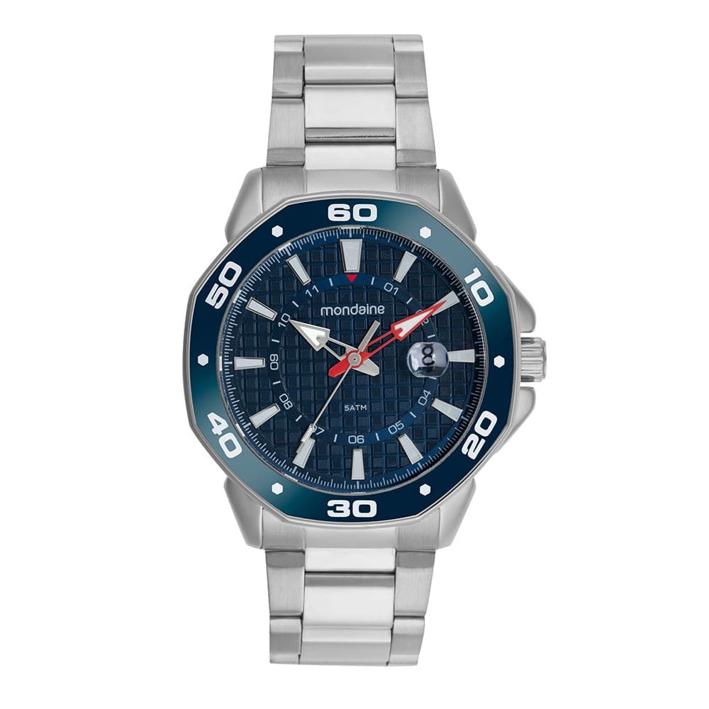 Relógio MONDAINE masculino cronógrafo azul 32878G0MVNE2