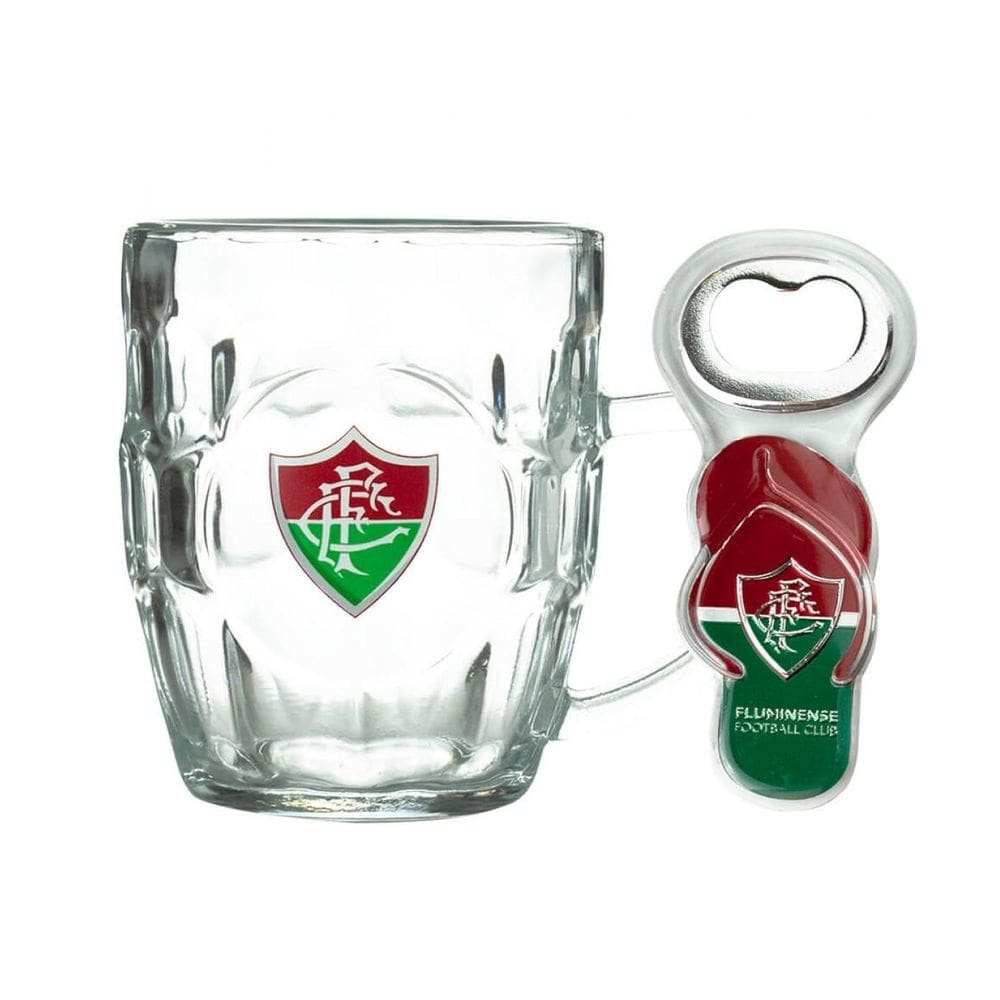 Caneca Vidro 310Ml Com Abridor - Fluminense