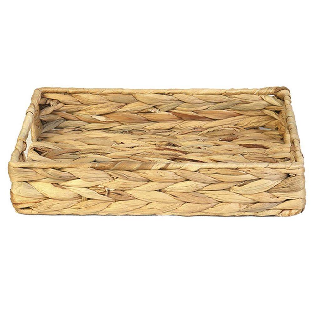 Bandeja Fibra Natural Seagrass com Alça 35x25x6 cm
