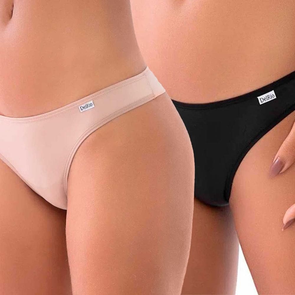 Kit Calcinha Del Rio Feminina Microfibra 2 Peças Fio Dental