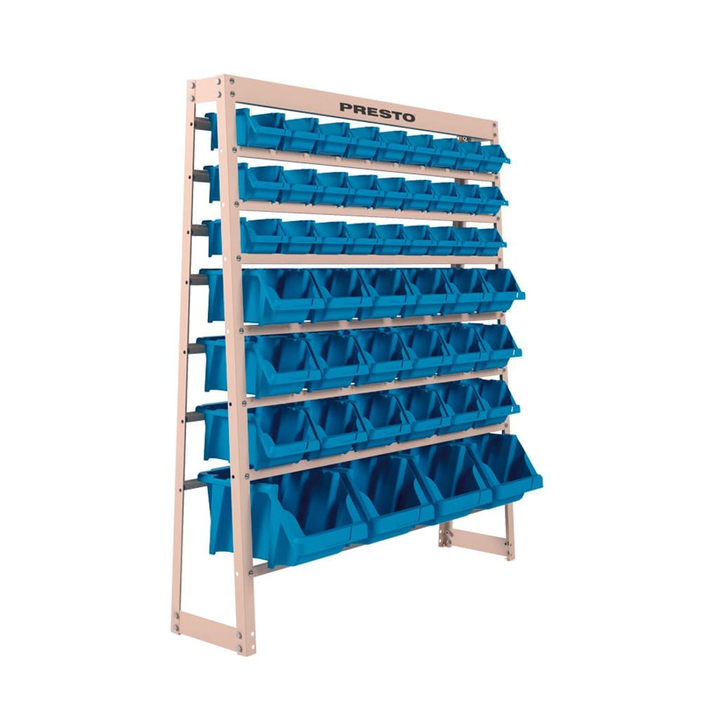 Kit Estante Gaveteiro com 49 Gavetas Mistas N° 3, Nº 5 e Nº 7 Azul 93016 - PRESTO
