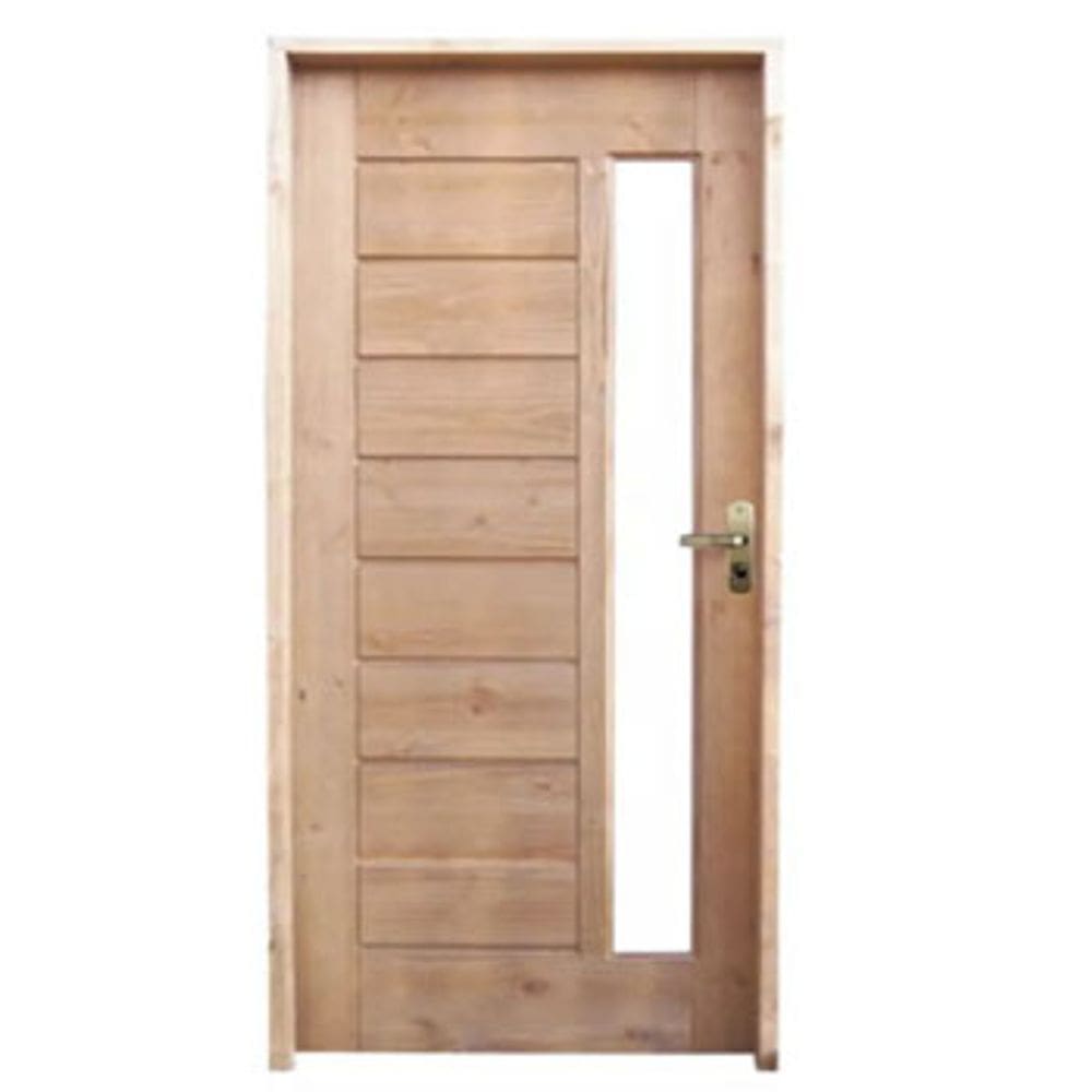Porta De Madeira Maciça BBV Com Visor 2,10x0,80 Lado Esquerdo