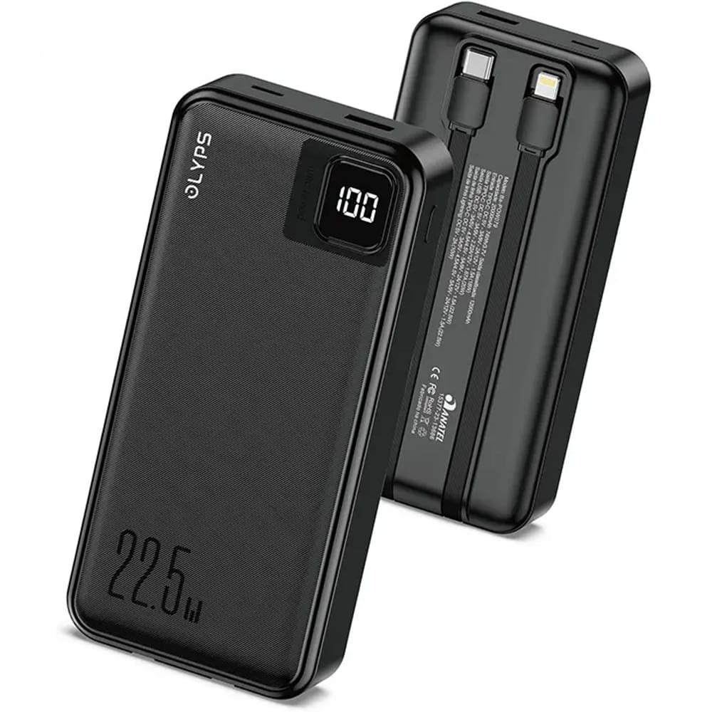 Carregador Portatil 20.000mAh Basike Power Bank USB C e Lightning Black