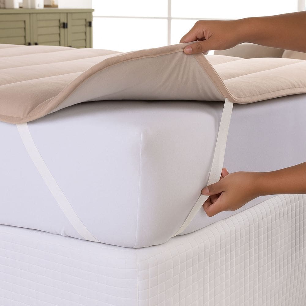 Pillow Top Solteiro Cotton Malha 100% Algodão Super Macio - Bege