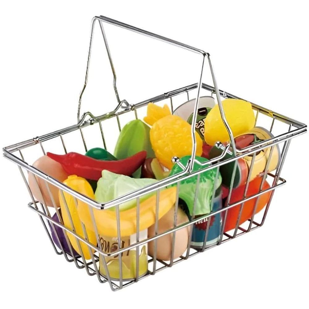 Cesta de Compras Infantil Em Aço inoxidável Legumes de Brinquedos - Toys Import J24683