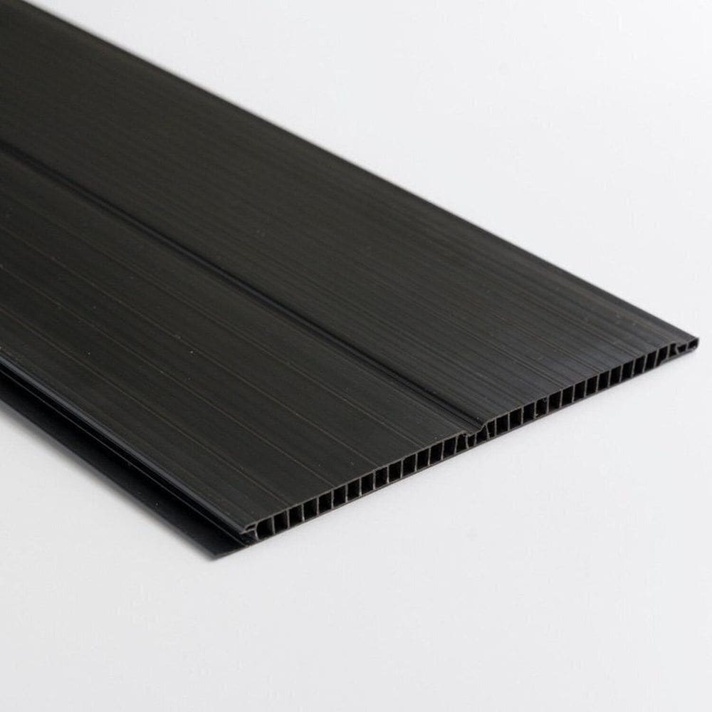 Kit com 36m² de Forro de Pvc Duplo Frisado 8mm X 20cm X 3m Belplast Preto