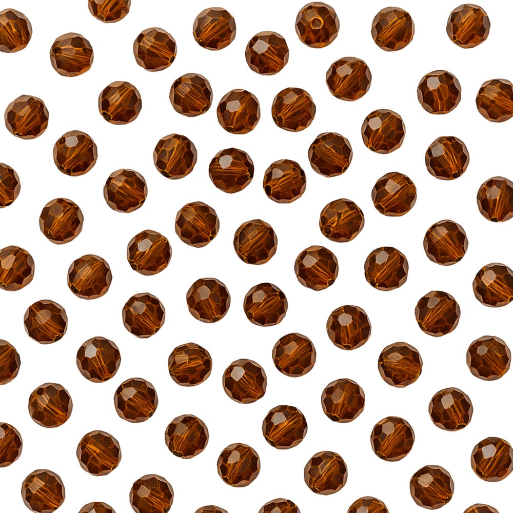 Kit 200 Cristais Miçangas Marrom Facetada 8 mm Umbanda Guia