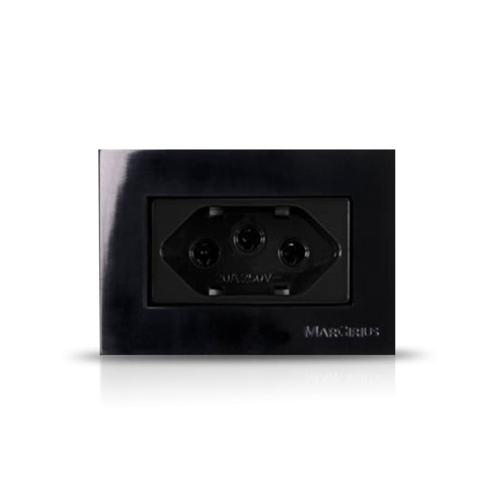 Tomada P/ Moveis Margirius 2p T Preta 20a 250v Nbr 14136