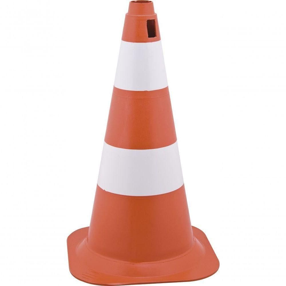Cone Sinalização 75cm Laranja-branco Polietileno Vonder