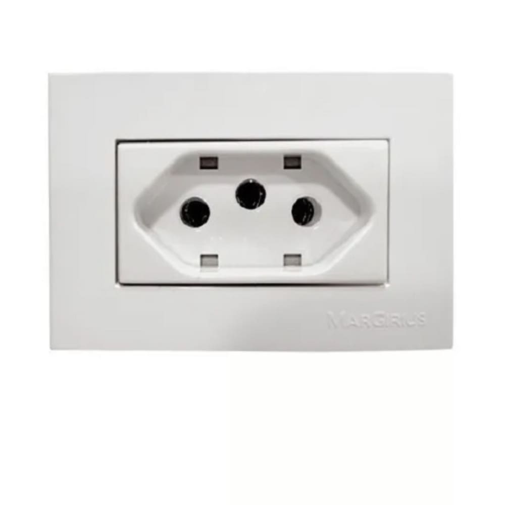 Tomada P/ Moveis Margirius 2p T Branca 20a 250v Nbr 14136