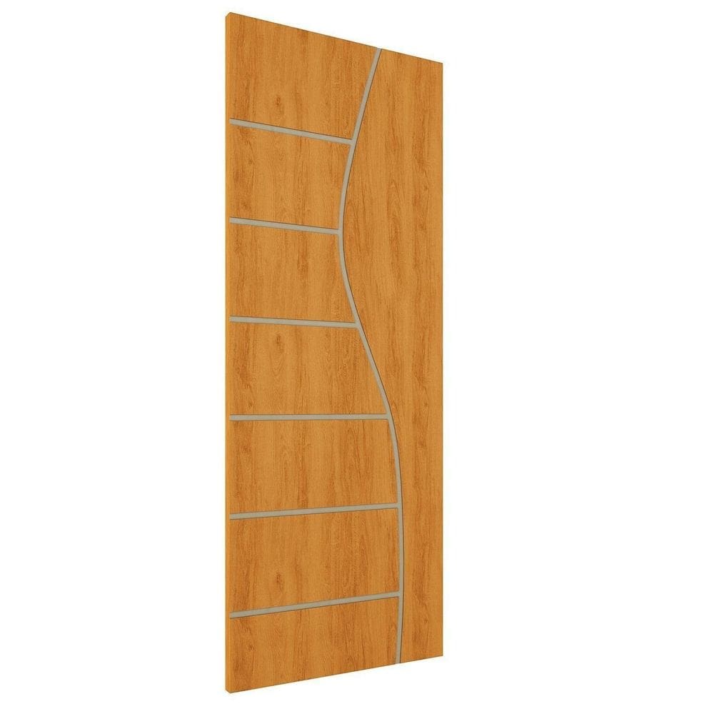 Folha de Porta de Madeira Frisada 210x70 Espessura 3,5cm Valuchi Natural