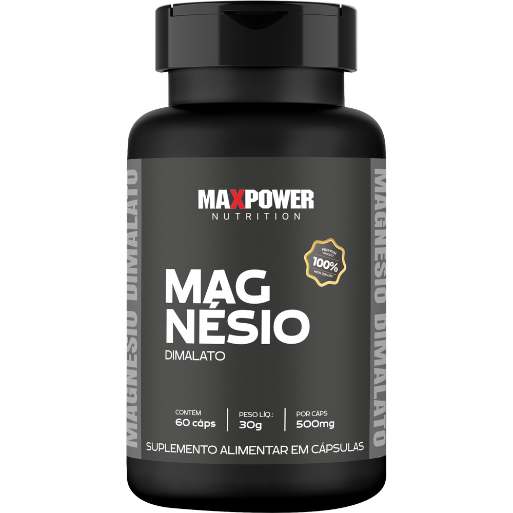Magnésio Dimalato Max Power 60 Cápsulas 500mg