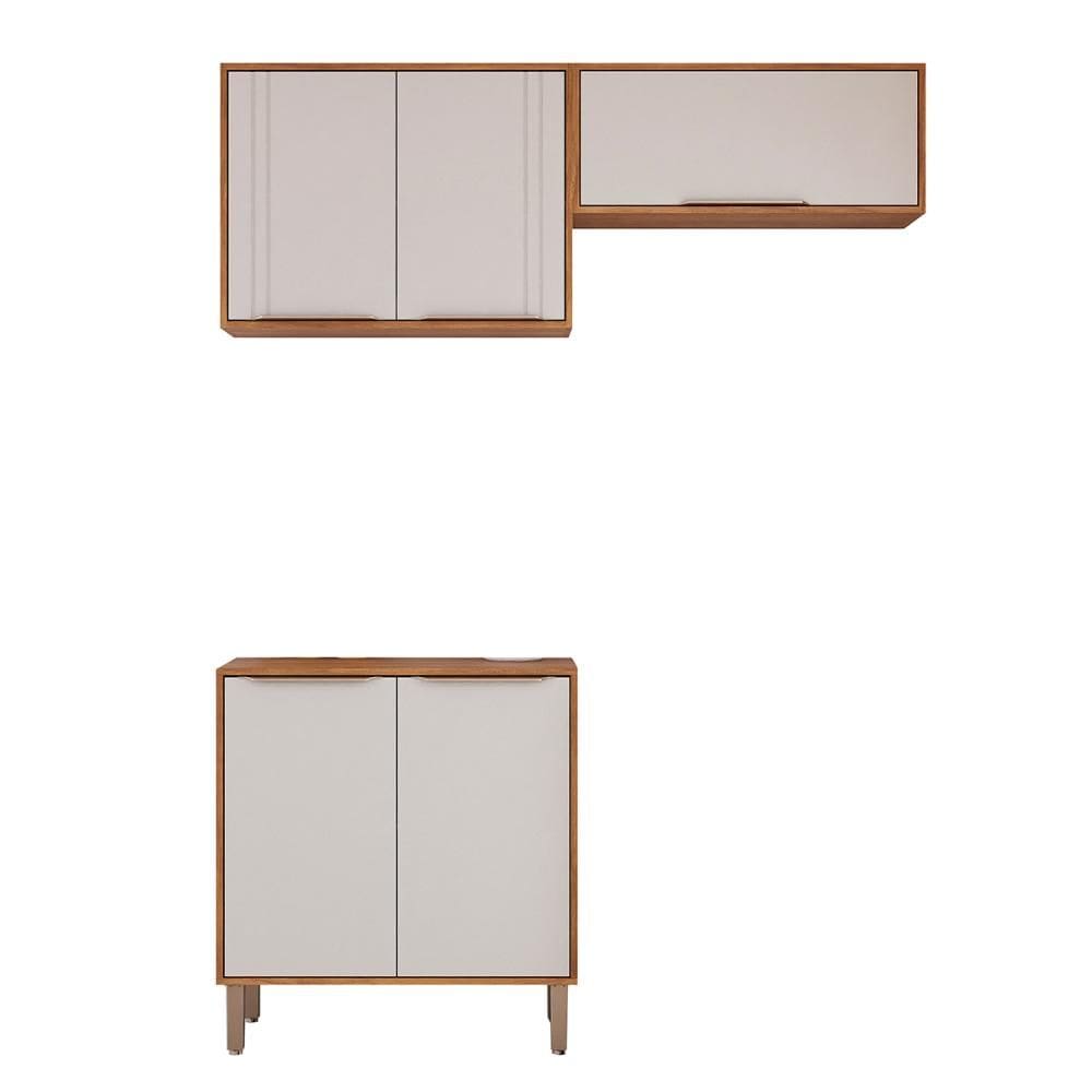 Kit Armário Aéreo Cozinha Compacta Áurea 160cm e Balcão