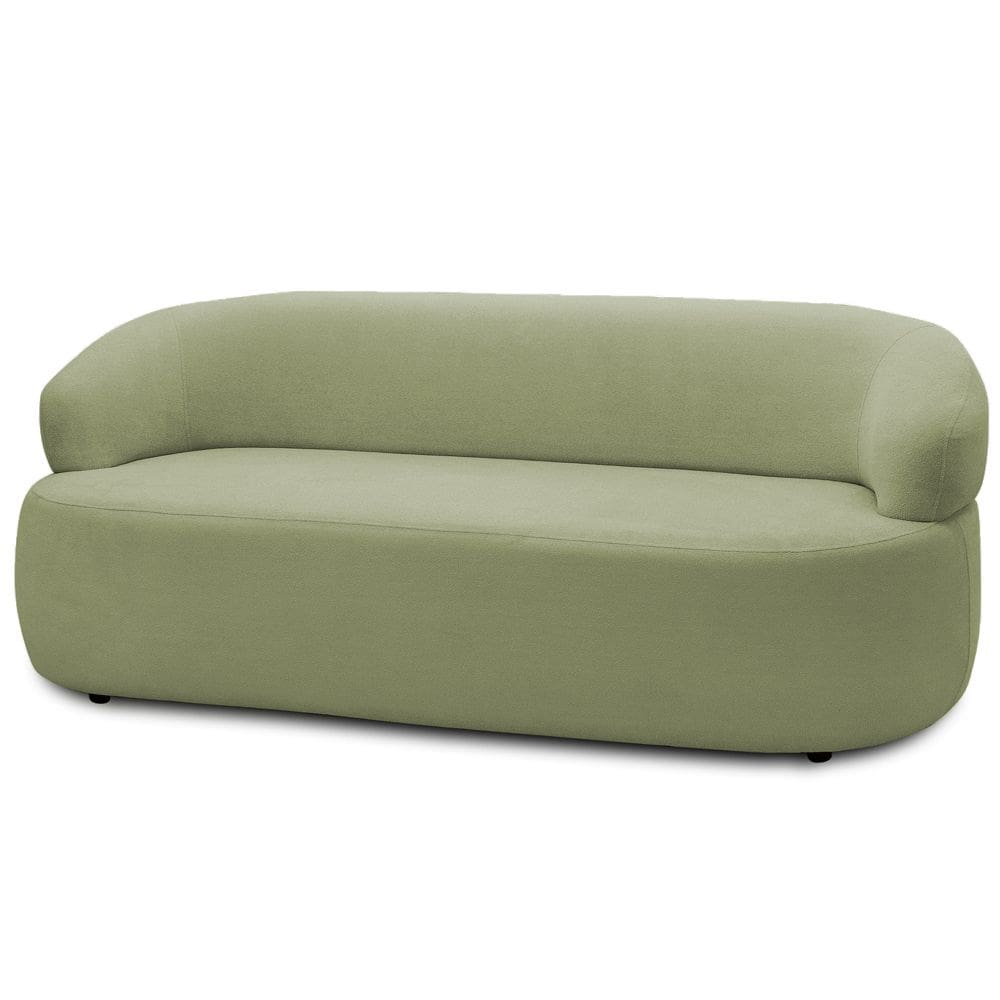 Sofá 2 Lugares Orgânico Sala de Estar Living 140cm Carmen F04 Bouclê Verde Oliva - Lyam Decor