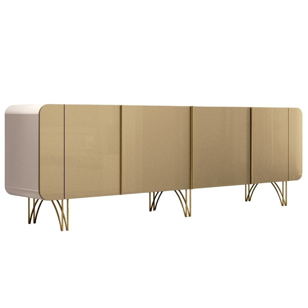 Aparador Buffet Bar Para Sala 04 Portas 220 cm Santiago B01 Off White Champagne