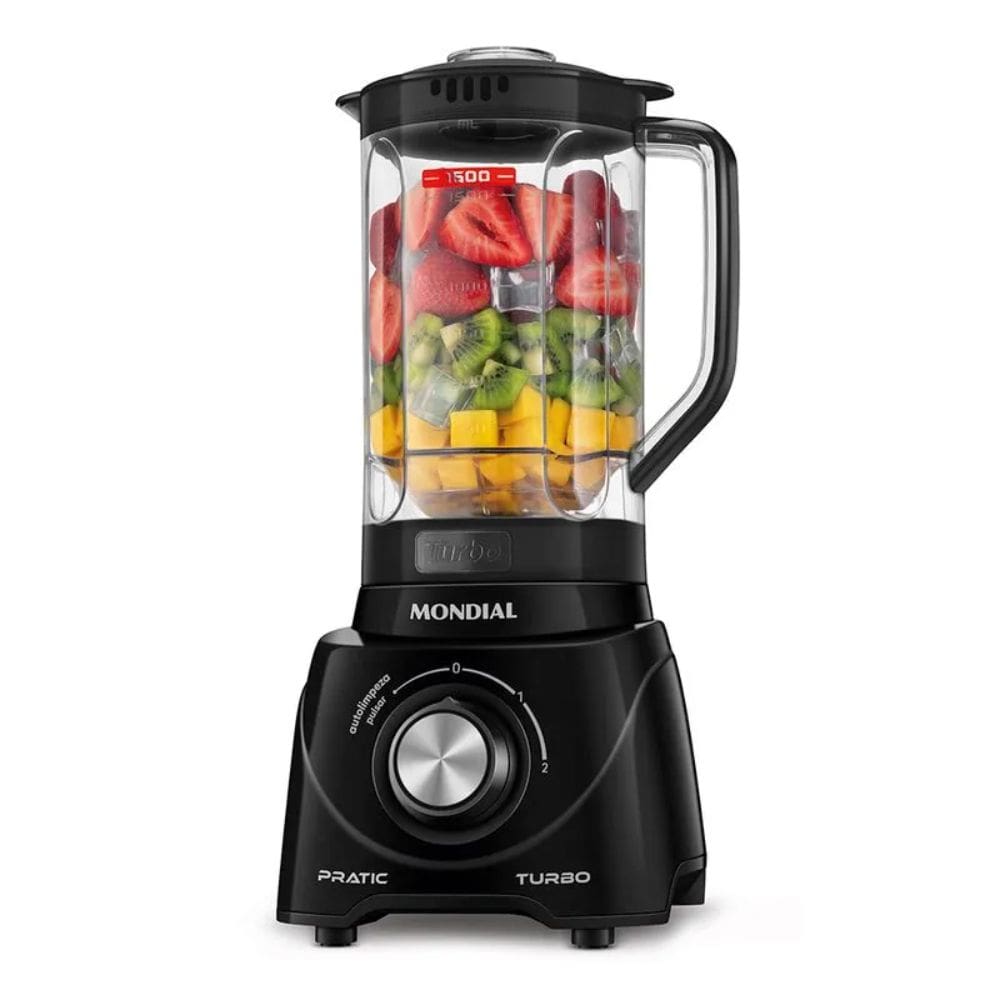 Liquidificador Mondial Pratic Turbo 2 Velocidades + Pulsar 2,2L 550W Preto 127V - L-98-B