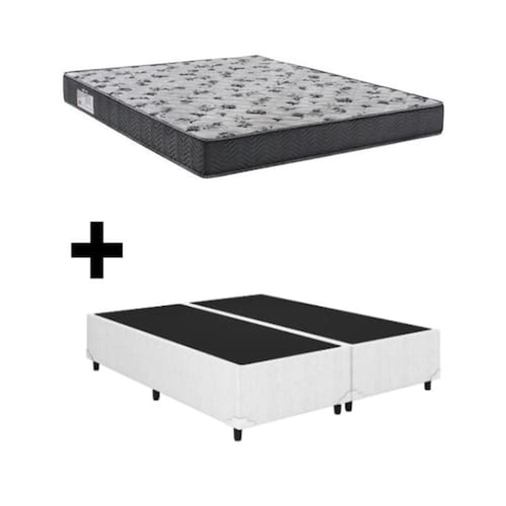 Cama Box + Colchão Queen ISO 100 D33 - Ortobom - 158x198x53cm - Branco