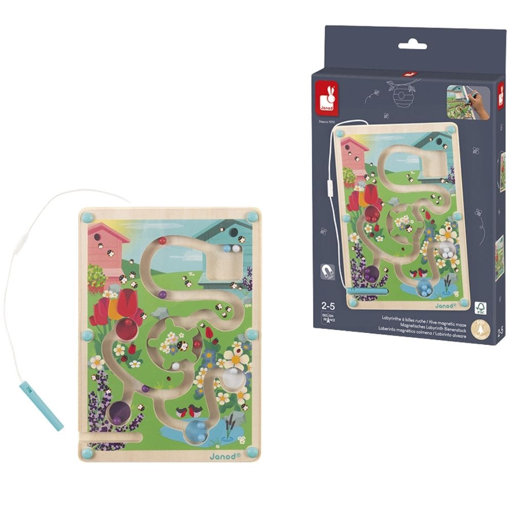 Brinquedo Educativo Labirinto Magnético Infantil Abelhas Jogo Em Madeira - Janod