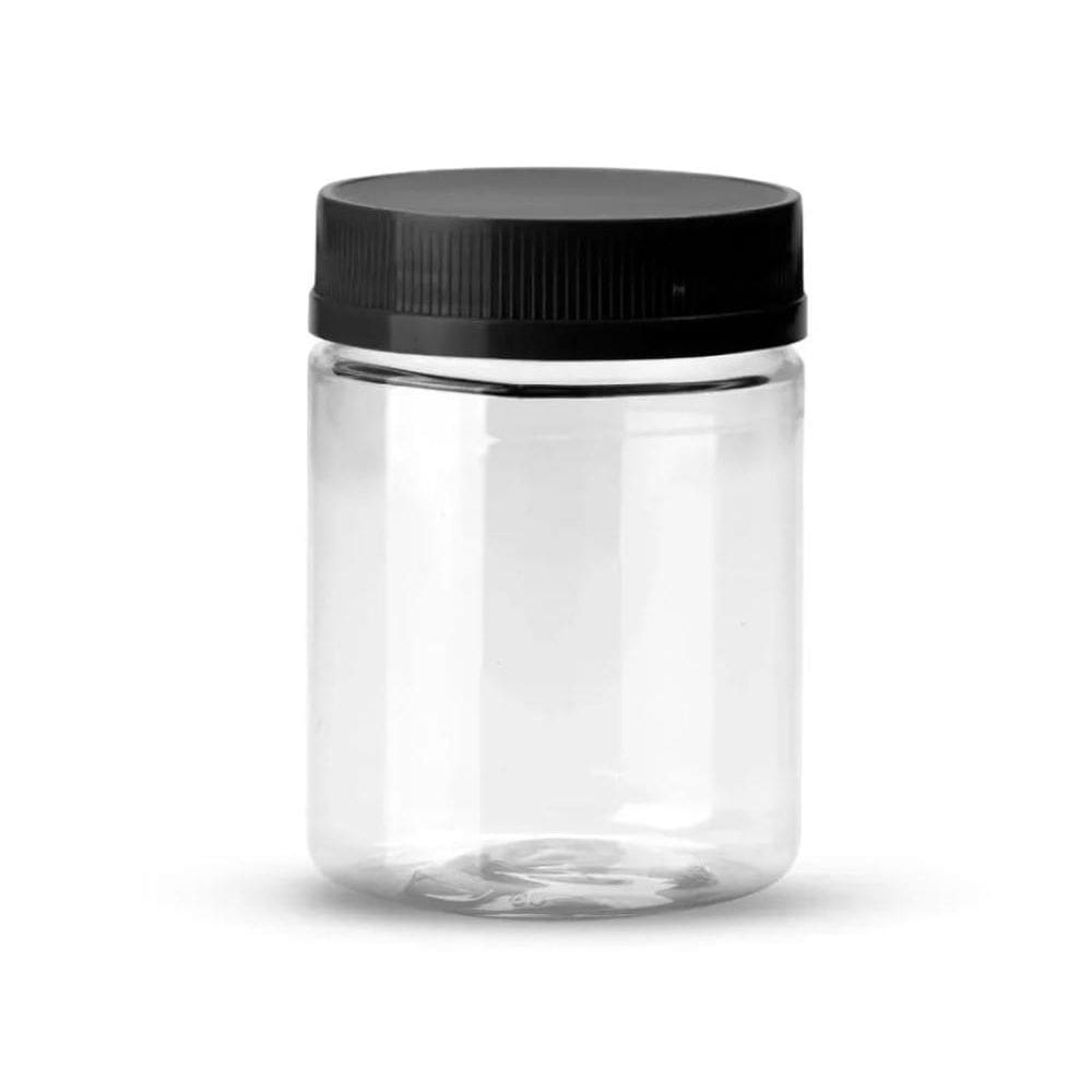 30un Pote Multiuso Plástico 250ml com Tampa Branco Preto G1525 Galvanotek