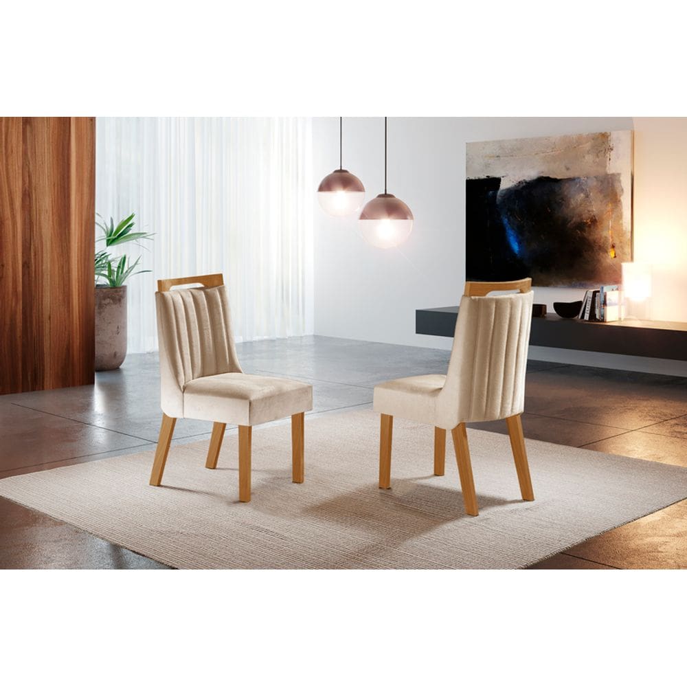 Cadeiras para Mesa de Jantar Estofada - Lottus - LJ Móveis