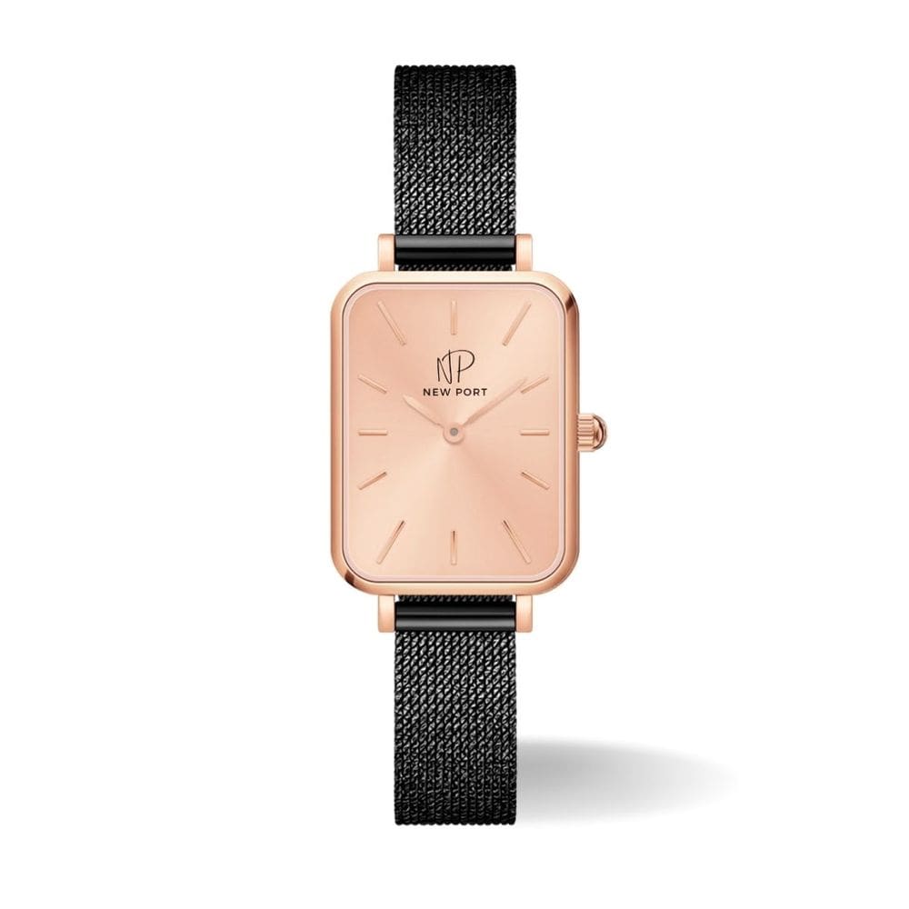 Relógio Feminino Preto Casual Quadrado Delicado New Port