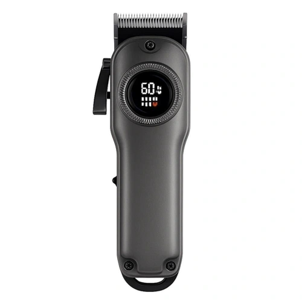 Máquina De Cortar Cabelo Jt-8672 Com Lâminas De Aço Inox, Display Led E Bateria Recarregável Usb-c - Preto
