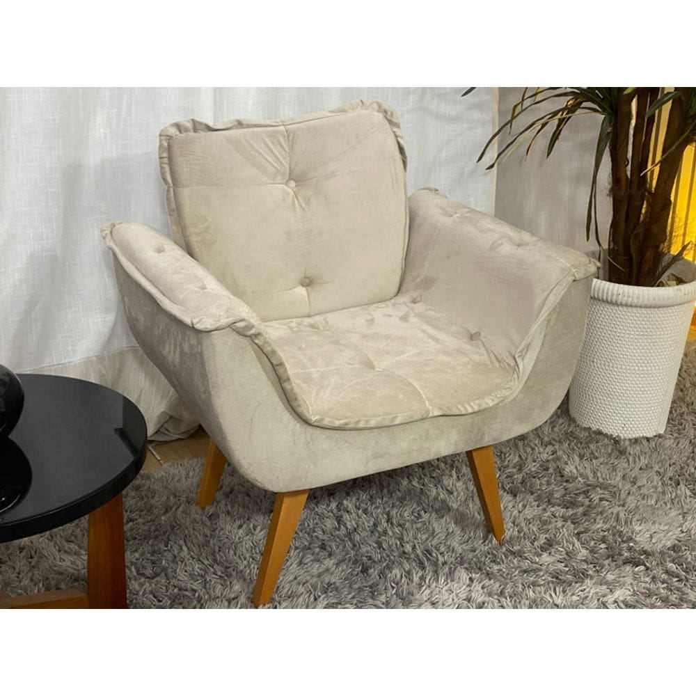 Poltrona Decorativa 1 Lugar Bege 319 Rebeca
