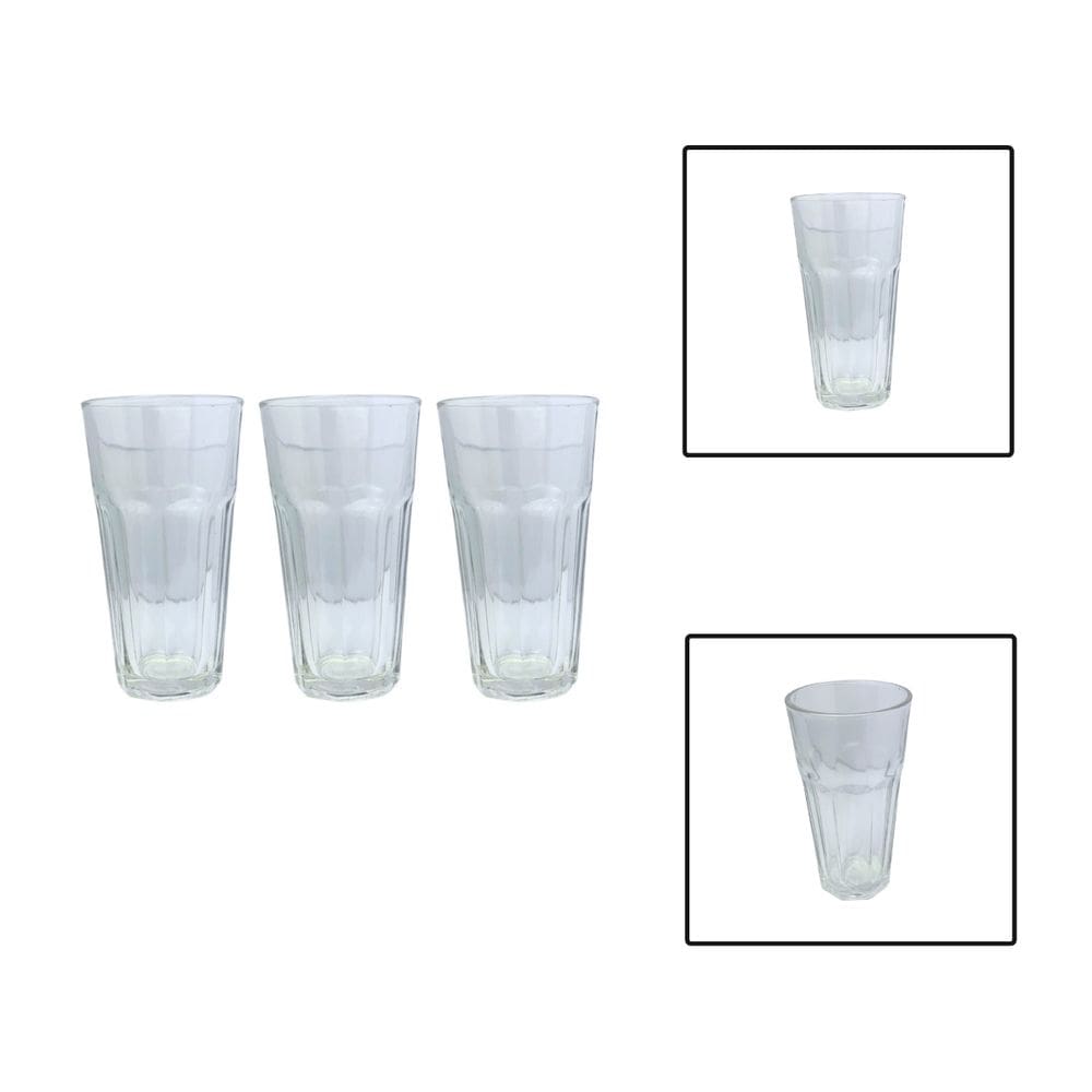 Jogo 3 Copos Vidro Casablanca Long Drink 14,7cm 365ml