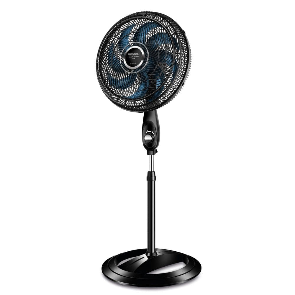 Ventilador de Coluna Mondial Super Turbo 40cm 8 Pás 140W 220V Preto/Azul - VTX-40C-CHROME