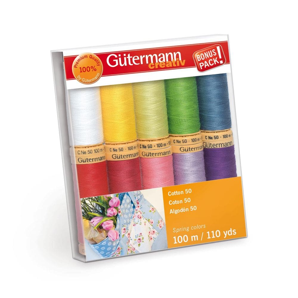 Conjunto de fios Gutermann Cotton Spring 10 bobinas 100m