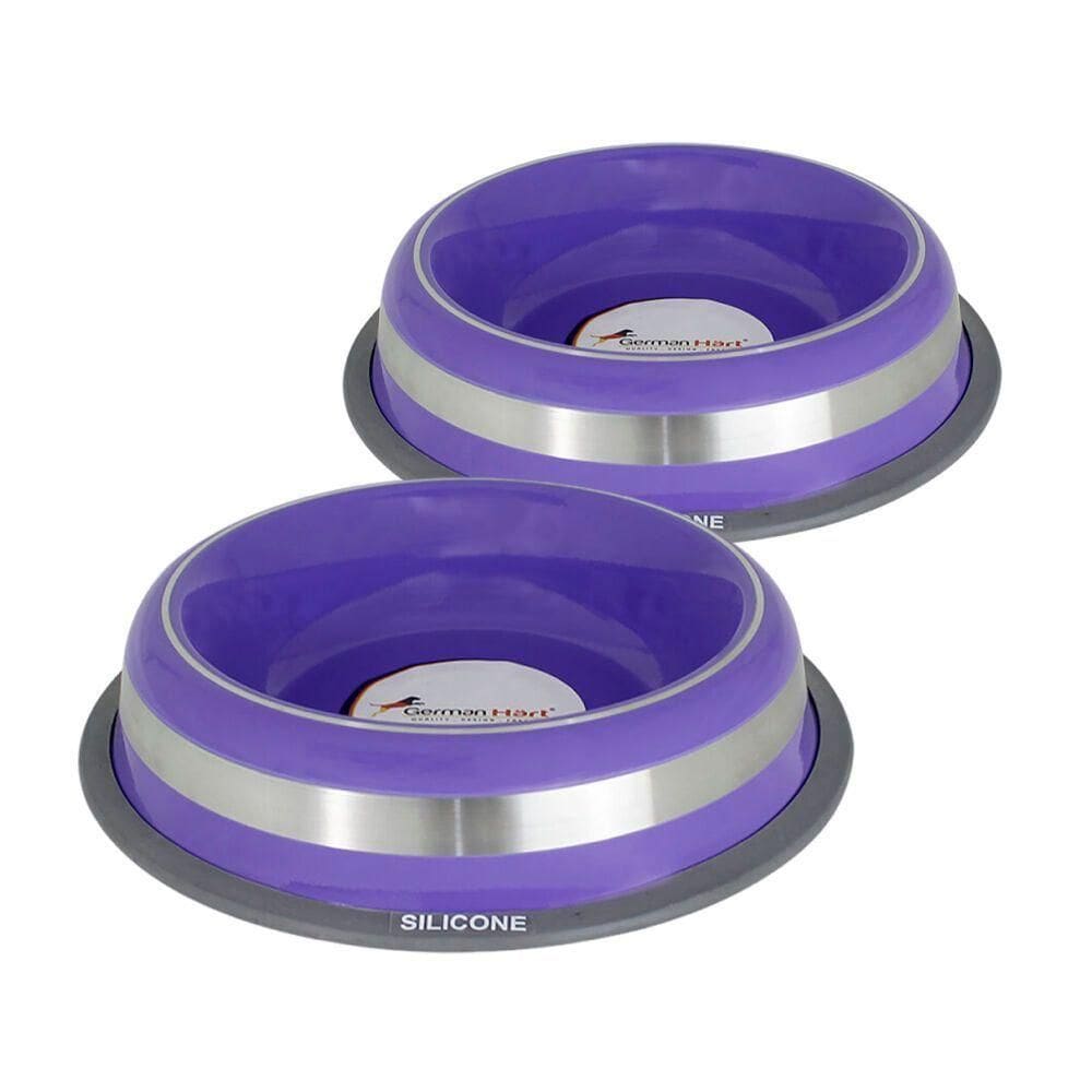 Conjunto De Comedouros Antiderrapantes Inox Prestige Roxo 210ml - Durabilidade Garantida