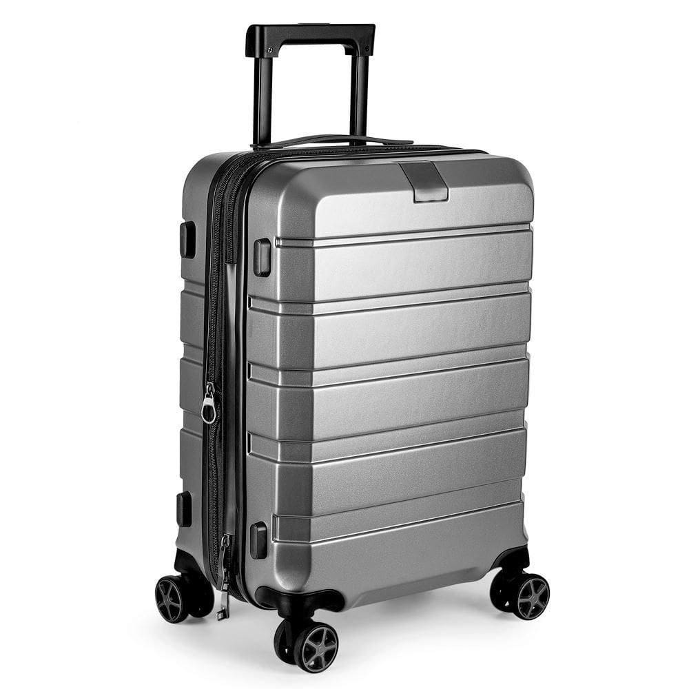 Mala De Viagem 40l Com Usb E Rodas 360° - Cinza - Praticidade E Conforto