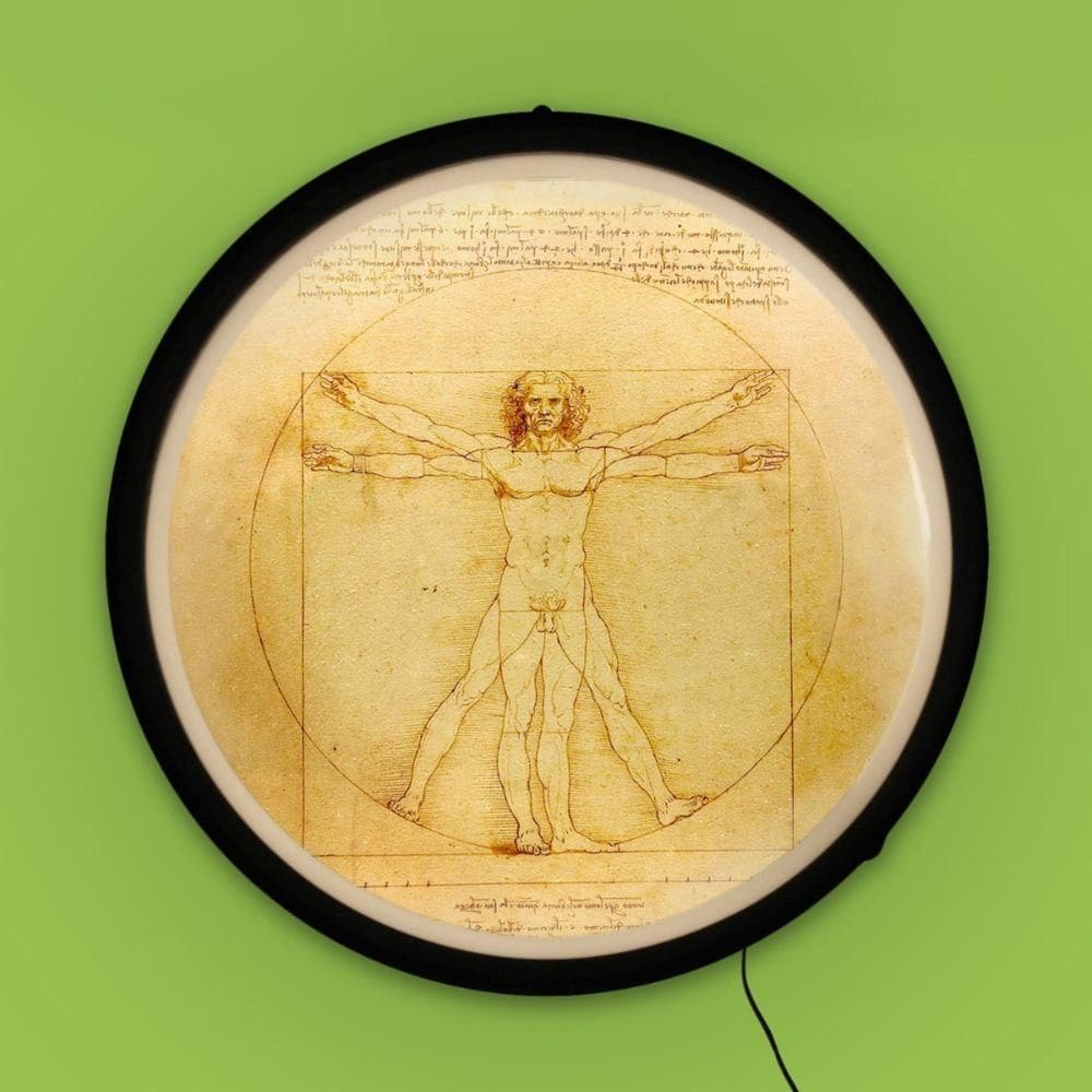 Luminária De Parede Led Vitruviano - Iluminação Artística E Moderna Inspirada Em Da Vinci