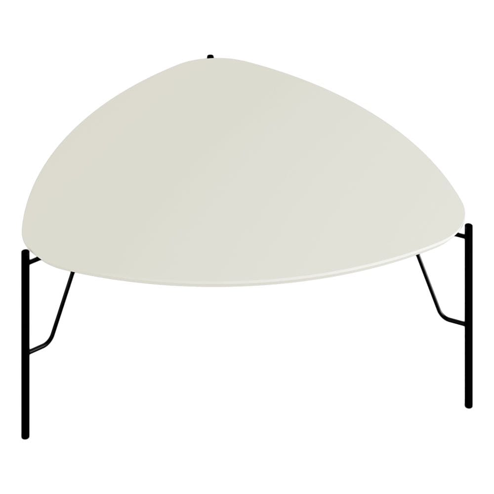 Mesa de Centro Para Sala de Estar Baixa Pés Industrial Preto Alef I03 Luna - Lyam Decor