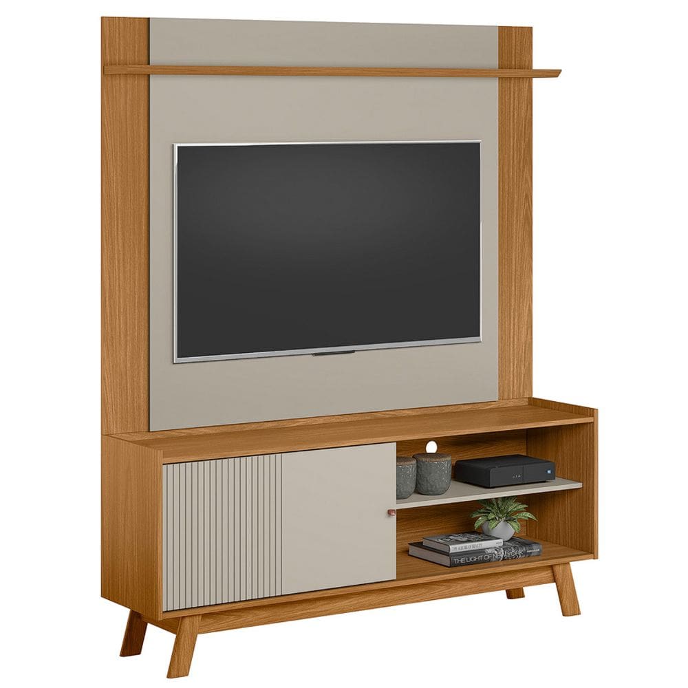 Rack Para Sala Com Painel Para TV 65 Pol Suna L05 Nature Off White - Lyam Decor
