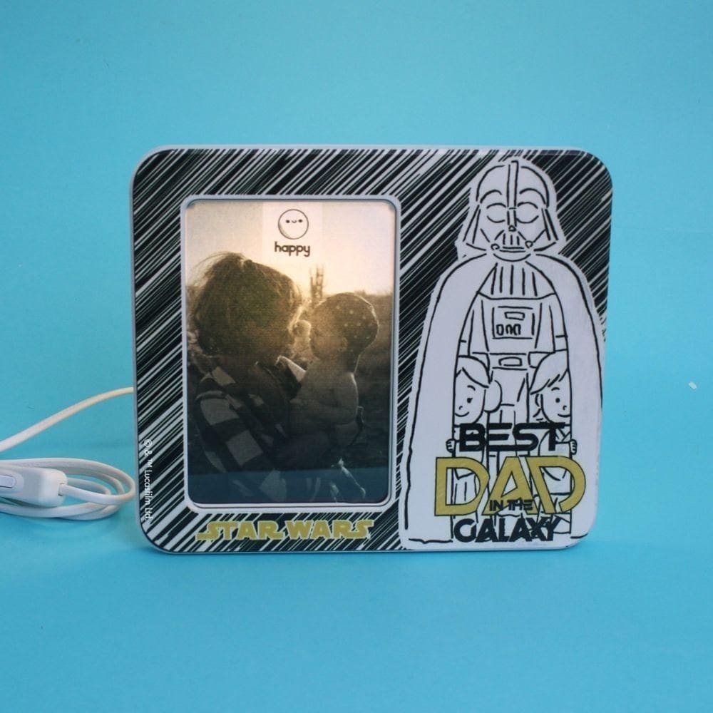 Luminária Porta Retrato Star Wars - Melhor Pai Da Galáxia 10x15cm