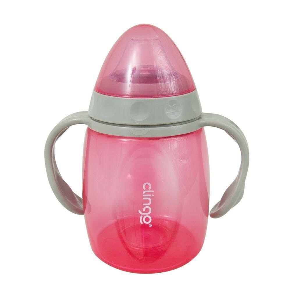 Copo De Treinamento Rosa Com Bico De Silicone E Tecnologia Antivazamento Para Bebês