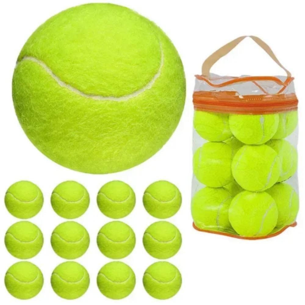 Bola Tênis Championship Bolsa 12 Bolinhas Verde Kit Mala Transporte Treino Werkon