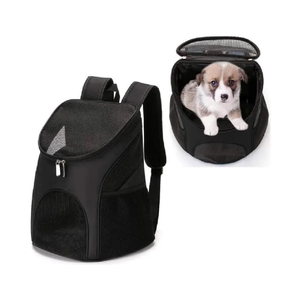 Mochila Pet Bolsa Transporte Cães Gatos Cachorros Bag Dog Mala Viagem Canguru Multiuso Preta